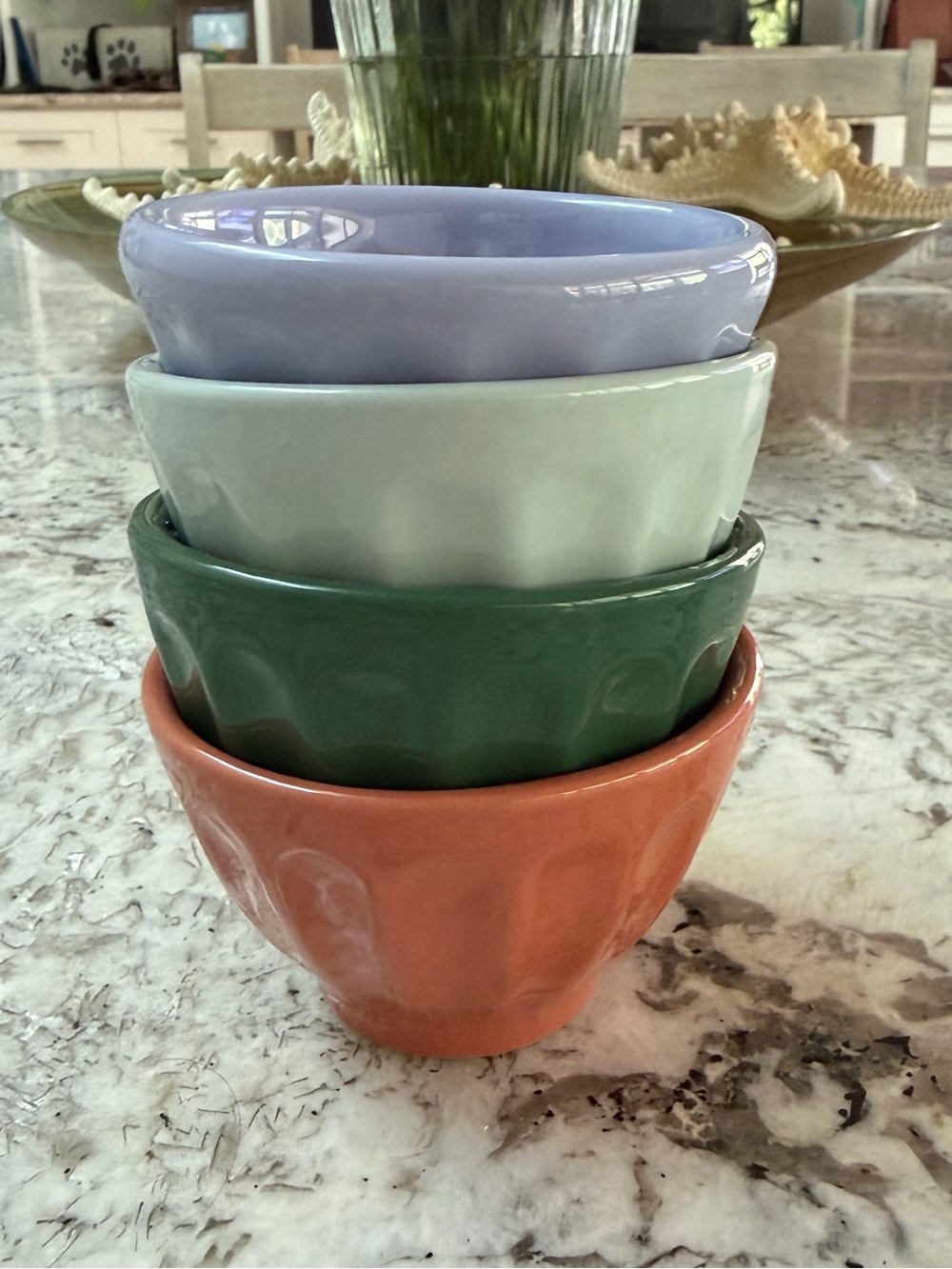 Anthropologie Mini Latte Bowls Set of 4 Assorted Colors Made in Portugal